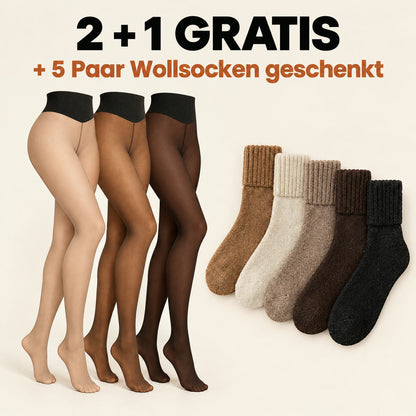 2 + 1 gratis + 5 Paar Wollsocken